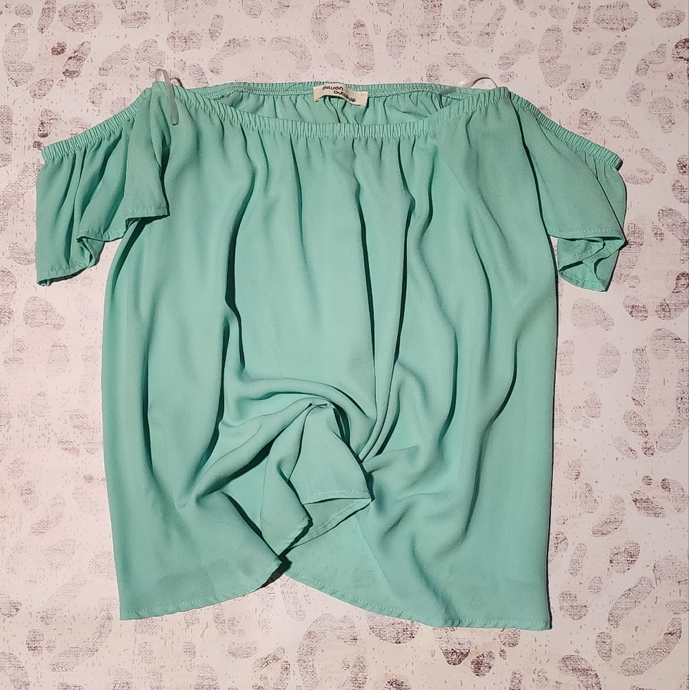 5/$25 Aqua Off Shoulder Top